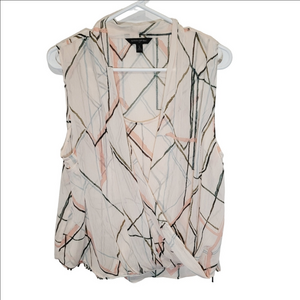 Banana Republuc Chiffon Geometric Patterned Sleeveless Top